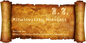 Mihalovitzky Nikolett névjegykártya