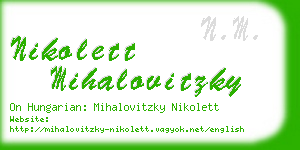 nikolett mihalovitzky business card